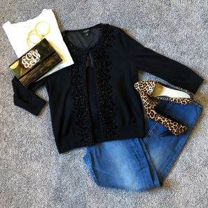 Talbots Beaded Cardigan Sweater